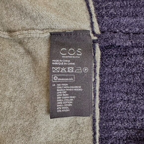 COS Women Multi Colorblock Urban Wool Blend Sweater Pocket Long Sleeves NWOT Sxs - Picture 10 of 10